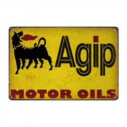 PLAQUE EN ÉTAIN AGIP 30 X 20 CM