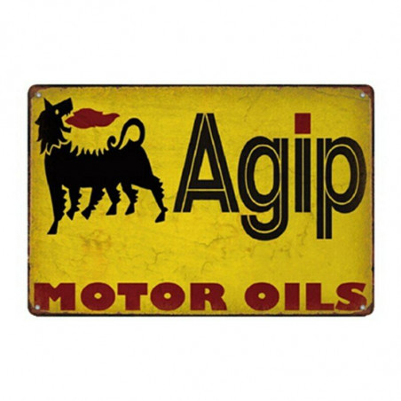 PLAQUE EN ÉTAIN AGIP 30 X 20 CM