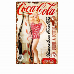 PLAQUE EN ÉTAIN COCA COLA  30 X 20 CM