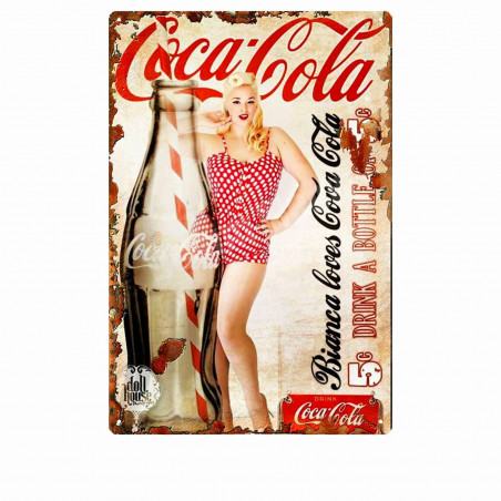 PLAQUE EN ÉTAIN COCA COLA  30 X 20 CM