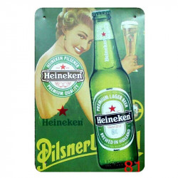 PLAQUE EN ÉTAIN HEINEKEN  30 X 20 CM