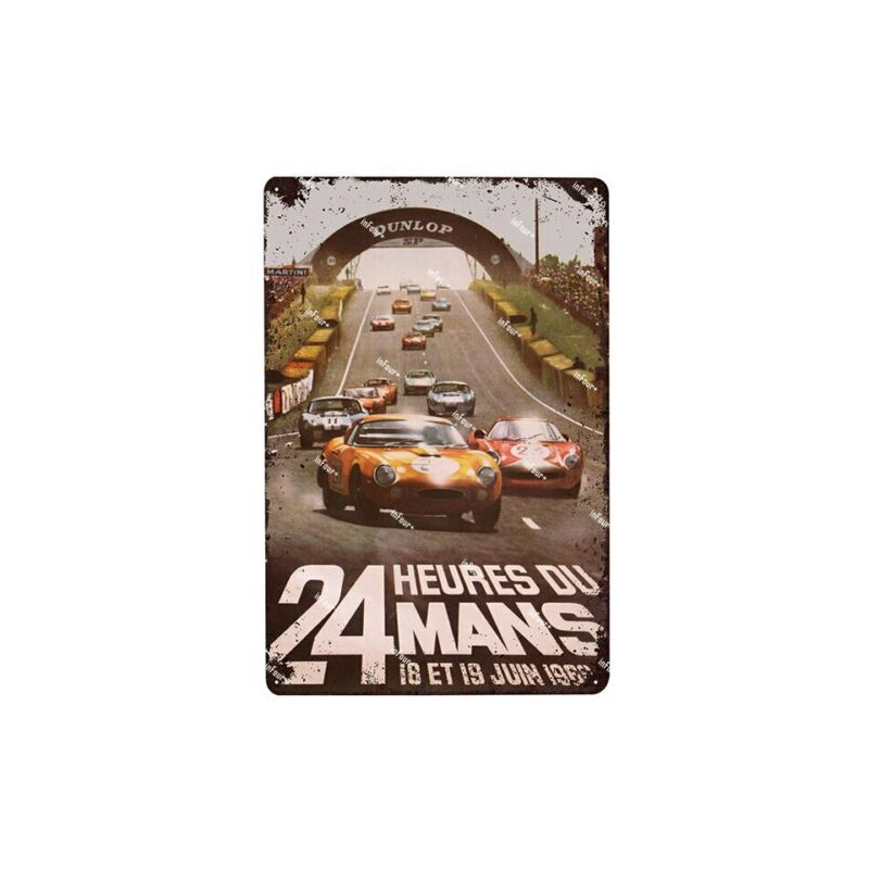 PLAQUE EN ÉTAIN 24 HEURES DU MANS COURSE AUTOMOBILE 30 X 20 CM PLAQUE EN ÉTAIN 24 HEURES DU MANS COURSE AUTOMOBILE 30 X 20 CM