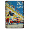 PLAQUE EN ÉTAIN 24 HEURES DU MANS COURSE AUTOMOBILE 30 X 20 CM