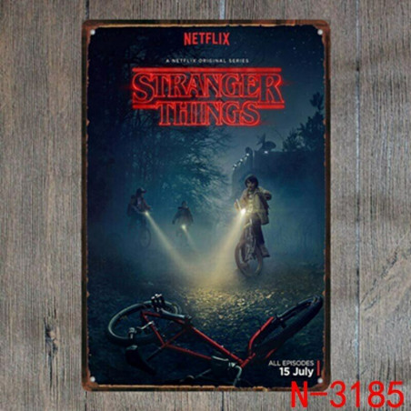 PLAQUE EN ÉTAIN STRANGER THINGS 30 X 20 CM