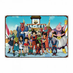 PLAQUE EN ÉTAIN DRAGONBALL 30 X 20 CM