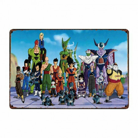 PLAQUE EN ÉTAIN DRAGONBALL 30 X 20 CM