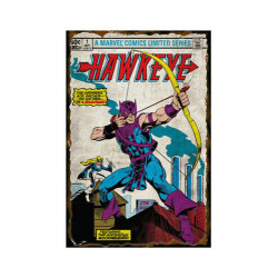 PLAQUE EN ÉTAIN MARVEL SUPER HEROS COMICS 30 X 20 CM