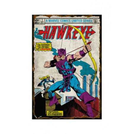 PLAQUE EN ÉTAIN MARVEL SUPER HEROS COMICS 30 X 20 CM