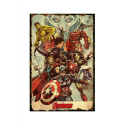 PLAQUE EN ÉTAIN MARVEL SUPER HEROS COMICS 30 X 20 CM