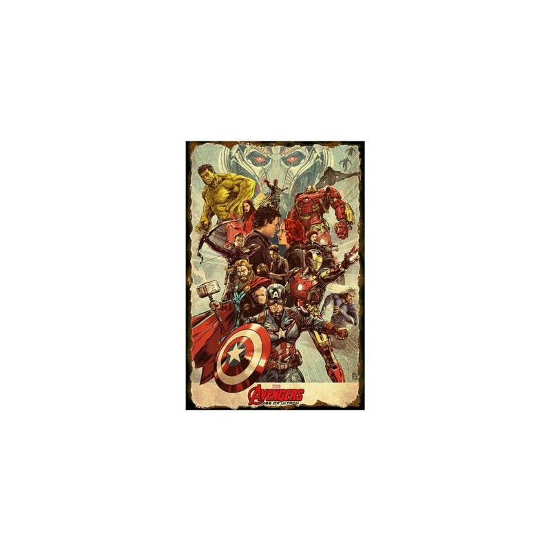 PLAQUE EN ÉTAIN MARVEL SUPER HEROS COMICS 30 X 20 CM PLAQUE EN ÉTAIN MARVEL SUPER HEROS COMICS 30 X 20 CM