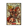 PLAQUE EN ÉTAIN MARVEL SUPER HEROS COMICS 30 X 20 CM