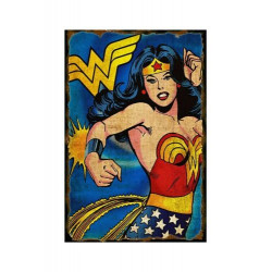 PLAQUE EN ÉTAIN MARVEL SUPER HEROS COMICS 30 X 20 CM