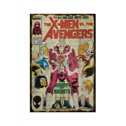 PLAQUE EN ÉTAIN MARVEL SUPER HEROS COMICS 30 X 20 CM