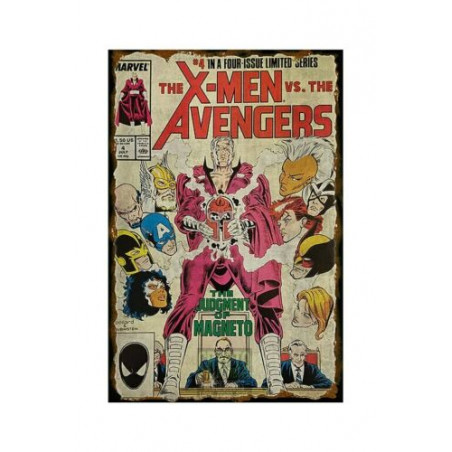 PLAQUE EN ÉTAIN MARVEL SUPER HEROS COMICS 30 X 20 CM