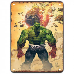 PLAQUE EN ÉTAIN MARVEL SUPER HEROS COMICS 30 X 20 CM