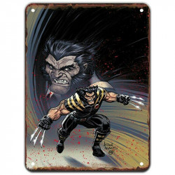 PLAQUE EN ÉTAIN MARVEL SUPER HEROS COMICS 30 X 20 CM