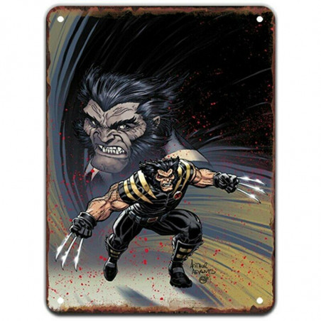 PLAQUE EN ÉTAIN MARVEL SUPER HEROS COMICS 30 X 20 CM