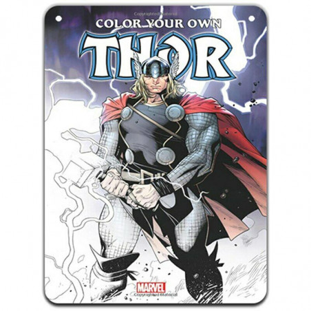PLAQUE EN ÉTAIN MARVEL SUPER HEROS COMICS 30 X 20 CM