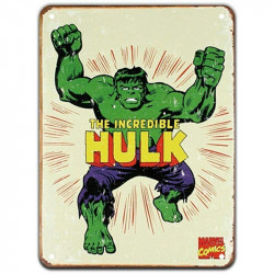 PLAQUE EN ÉTAIN MARVEL SUPER HEROS COMICS 30 X 20 CM
