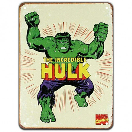 PLAQUE EN ÉTAIN MARVEL SUPER HEROS COMICS 30 X 20 CM