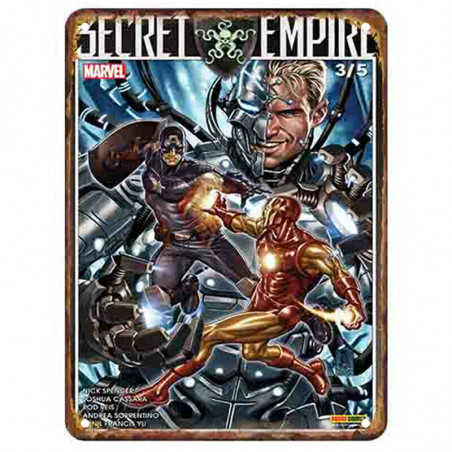 PLAQUE EN ÉTAIN MARVEL SUPER HEROS COMICS 30 X 20 CM
