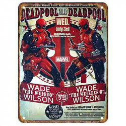 PLAQUE EN ÉTAIN MARVEL SUPER HEROS COMICS 30 X 20 CM