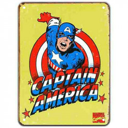 PLAQUE EN ÉTAIN MARVEL SUPER HEROS COMICS 30 X 20 CM