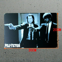 PLAQUE EN ÉTAIN PULP FICTION 30 X 20 CM