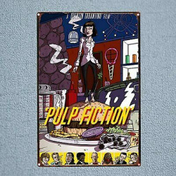 PLAQUE EN ÉTAIN PULP FICTION 30 X 20 CM