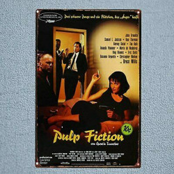 PLAQUE EN ÉTAIN PULP FICTION 30 X 20 CM