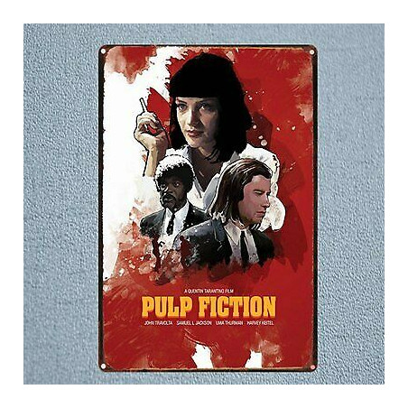 PLAQUE EN ÉTAIN PULP FICTION 30 X 20 CM
