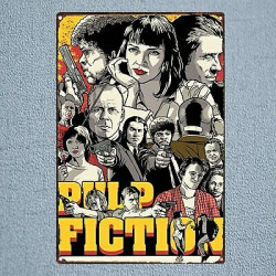 PLAQUE EN ÉTAIN PULP FICTION 30 X 20 CM