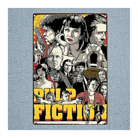 PLAQUE EN ÉTAIN PULP FICTION 30 X 20 CM