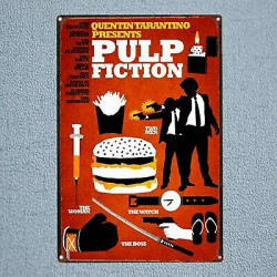 PLAQUE EN ÉTAIN PULP FICTION 30 X 20 CM