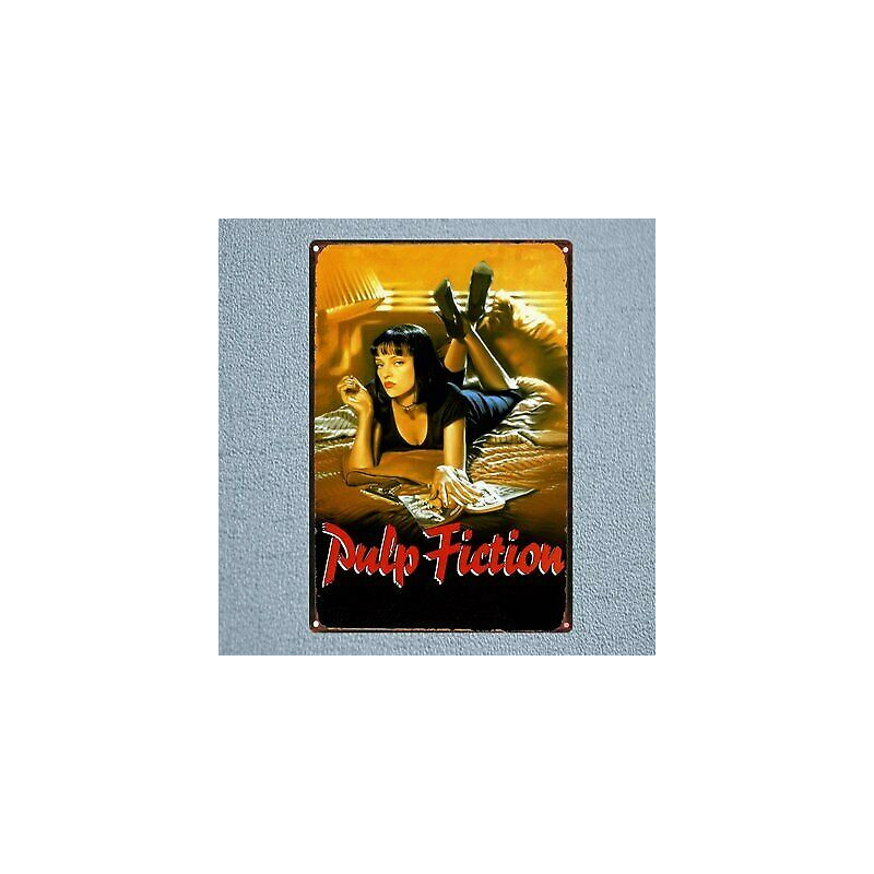 PLAQUE EN ÉTAIN PULP FICTION 30 X 20 CM PLAQUE EN ÉTAIN PULP FICTION 30 X 20 CM