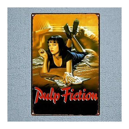 PLAQUE EN ÉTAIN PULP FICTION 30 X 20 CM