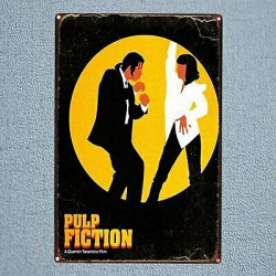 PLAQUE EN ÉTAIN PULP FICTION 30 X 20 CM