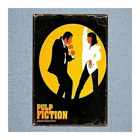 PLAQUE EN ÉTAIN PULP FICTION 30 X 20 CM