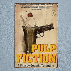 PLAQUE EN ÉTAIN PULP FICTION 30 X 20 CM
