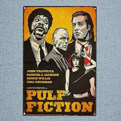 PLAQUE EN ÉTAIN PULP FICTION 30 X 20 CM