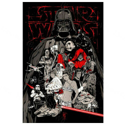 PLAQUE EN ÉTAIN STAR WARS 30 X 20 CM