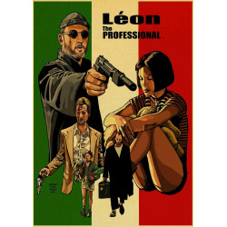 PLAQUE EN ÉTAIN FILM LEON 30 X 20 CM