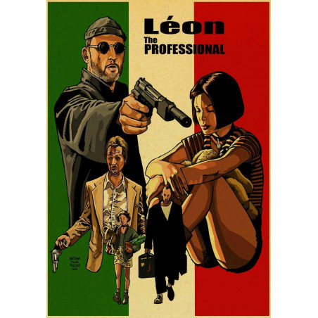 PLAQUE EN ÉTAIN FILM LEON 30 X 20 CM