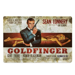 PLAQUE EN ÉTAIN FILM JAMES BOND 007 30 X 20 CM