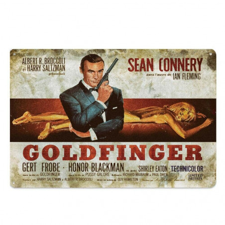 PLAQUE EN ÉTAIN FILM JAMES BOND 007 30 X 20 CM