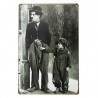 PLAQUE EN ÉTAIN CHARLIE CHAPLIN  30 X 20 CM