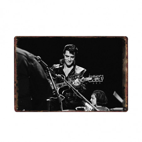PLAQUE EN ÉTAIN ELVIS PRESLEY 30 X 20 CM