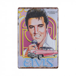 PLAQUE EN ÉTAIN ELVIS PRESLEY 30 X 20 CM