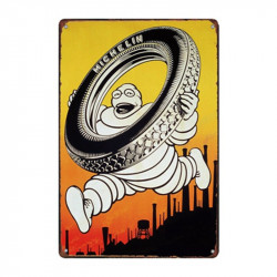 PLAQUE EN ÉTAIN MICHELIN 30 X 20 CM
