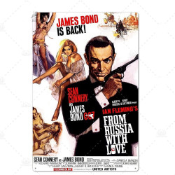 PLAQUE EN ÉTAIN FILM JAMES BOND 007 30 X 20 CM